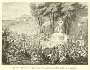 Uudelleensyntymisen suihkulähde, pystytetty Bastillen rauniolle, 10. elokuuta 1792 tekijältä French School