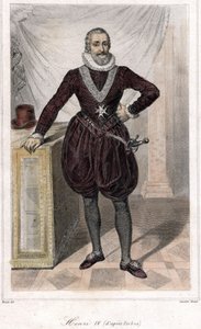 Henri IV:n (1553 - 1610) jalkamuotokuva miekalla. tekijältä French School
