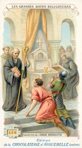 Benediktiinikunnan perustaminen, 529 (chromolitho) tekijältä French School
