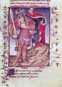 Fr 606 f.11 Ulysses, joka lävistää kykloopin silmän, Epitre dOtheasta, Epitre Master, n. 1406 tekijältä French School