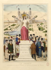 Ranska kruunaa taiteen ja teollisuuden laakeriseppeleillä Exposition Universelle 1878 -näyttelyssä Pariisissa tekijältä French School