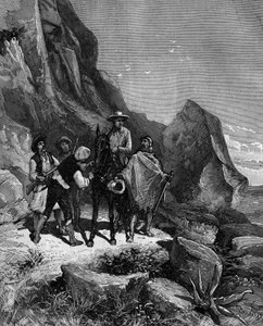 Francois Arago (1786 - 1853) meni vuonna 1806 Espanjaan suorittamaan Meridianin mittaa ja yhtenä iltana neljä rosvoa telakoitui. tekijältä French School