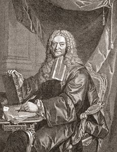 François Chicoyneau, 1672 - 1752. Ranskalainen lääkäri ja kuningas Ludvig XV:n ylilääkäri. Les Heures Libres, julkaistu 1908. tekijältä French School