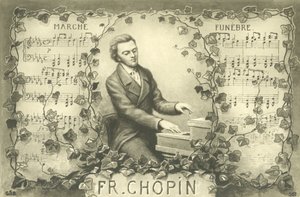 Frederic Chopin ja hänen hautajaismarssinsa (litografia) tekijältä French School