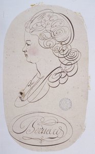 Ranskalainen kalligrafia: Nuoren henkilön muotokuva, jonka Bernard de Paris teloitti noin 1780. tekijältä French School