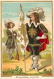 Ludvig XIV:n ajan ranskalaiset muskettisoturit (chromolitho) tekijältä French School
