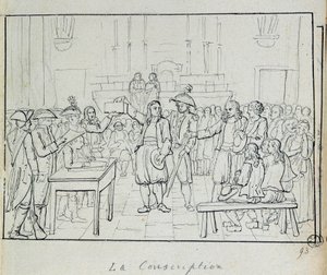 Ranskan vallankumous: asevelvollisuus Bretagnen 1793. Pariisi, Musee Carnavalet tekijältä French School