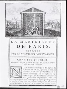 Cesar-Francois Cassini de Thuryn La Meridienne de Parisin ensimmäisen luvun etusivu, 1744 tekijältä French School