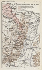Kielellinen raja Vogeesissa (värilitografia) tekijältä French School