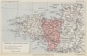 Läntinen kieliraja (värilitografia) tekijältä French School
