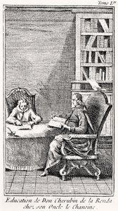 Etukappale teokseen "The Bachelier Of Salamanca", n. 1759 (kaiverrus) tekijältä French School