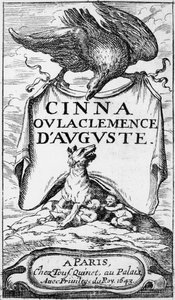 Pierre Corneillen (1606-84) Cinna ou la Clemence dAugusten etulevy, julkaistu vuonna 1643 tekijältä French School