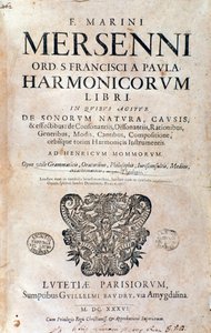 Marin Mersennen kirjoittaman Harmonie universelle -teoksen etukuva tekijältä French School