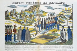 Napoleon-le-Grand Bonaparten (1769-1821) Funebre-saattue Sainte-Helenen saarella. Epinalin kuva tekijältä French School