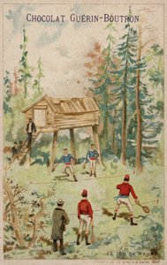 Tennispeli (chromolitho) tekijältä French School