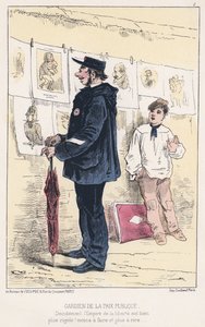 Julkisen rauhan vartija (värillinen kaiverrus) tekijältä French School