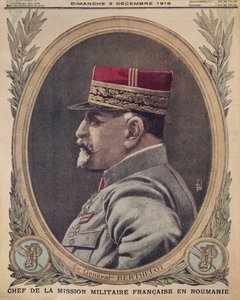 Kenraali Berthelot, Ranskan sotilasoperaation päällikkö Romaniassa, etukannen kuva Le Petit Journalista, liitekuva, 3. joulukuuta 1916 tekijältä French School