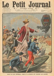 Pariisin kaupungin ja Ranskan anteliaisuus tulvien uhrien pelastamisessa, kuva Le Petit Journalista, liite illustre, 13. helmikuuta 1910