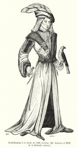 Muodikas herrasmies noin vuodelta 1488 (kaiverrus) tekijältä French School