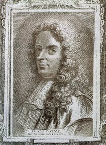 Giovanni Domenico Cassini (1625-1712), kuvitus Alexandre Saverienin (1720-1805) Histoire des Mathematiciens -teoksesta, julkaistu Pariisissa 1766 tekijältä French School