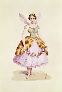 Tyttö mehiläisasussa, Bonaparte-tunnus, jota käytettiin Napoleon III:n ja keisarinna Eugenien järjestämissä pukujuhlissa 9. helmikuuta 1863 (wc paperilla) tekijältä French School