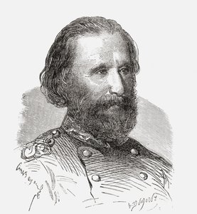 Giuseppe Garibaldi, julkaisusta "Societes Secretes, les Francs Macons", julkaistu n.1867 (kaiverrus) tekijältä French School