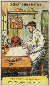 Lasin poraus (chromolitho) tekijältä French School