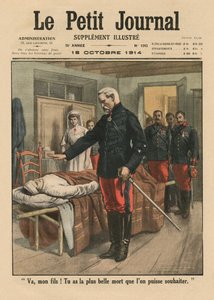 Mene, poikani, sinulla on kaunein kuolema kuin kukaan voi toivoa, etukannen kuvitus Le Petit Journalista, liitekuva, 18. lokakuuta 1914