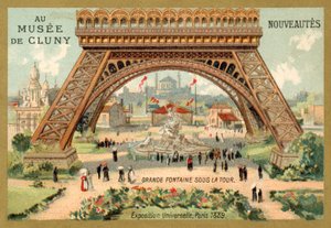 Suuri suihkulähde Eiffel-tornin alla, Exposition Universelle, Pariisi tekijältä French School