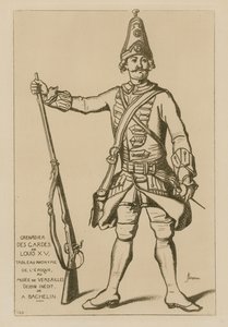 Ludvig XV:n vartijoiden kranaatieri tekijältä French School