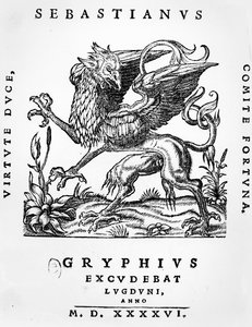Sebastianus Gryphiuksen Griffin-painon tunnus, Lyon, 1546 tekijältä French School