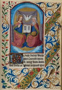 H/L-3-3 fol. 153r Pyhä kolminaisuus, Tuntikirjasta, Pariisin käyttö, 1400-luvun puoliväli tekijältä French School