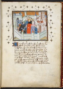Harley 1319 f.50, Richard II ja Bolingbroke Flint Castlessa, n.1401-05 (vellum) tekijältä French School