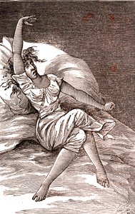 Päänsärkyä, melankoliaa ja hysteriaa, ahdistusta. 1887 (kaiverrus) tekijältä French School