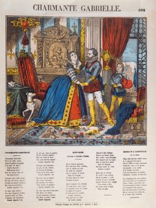 Henri IV (1553-1610), Ranskan kuningas ja hänen rakastajatar Gabrielle dEstrees (1573-99) tekijältä French School