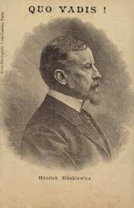 Henryk Sienkiewicz (1846-1916), puolalainen toimittaja ja romaanikirjailija (litografia). tekijältä French School