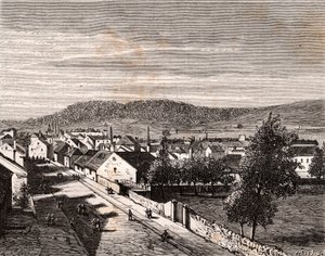 Hericourt - - Saone-et-Loiren departementti - kaiverrus "La France illustree: maantiede, historia, tilastohallinto" V.A. Maltaanruskea. 1884 tekijältä French School