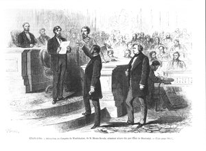 Hiram Revels, Mississippin osavaltion ensimmäinen musta senaattori, vannottu Washingtonin kongressiin tekijältä French School