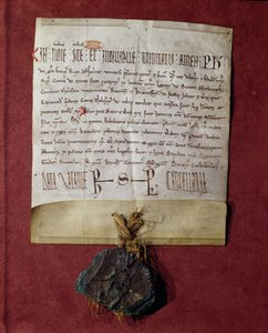 Simon de Montfortin (n. 1160-1218) kunnianosoitus kuningas Philip II:lle (1165-1223) Raymond VI:ltä (1197-1249) n. 1216 takavarikoiduille alueille tekijältä French School