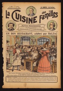 Honore de Balzac syömässä ravintola Flicoteaux