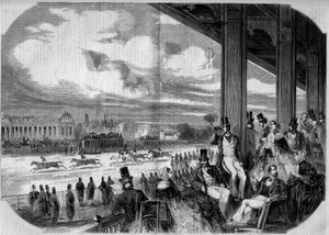 Hevoskilpailut Chantillyn hypodromissa vuonna 1858. tekijältä French School