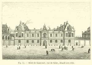 Hotel de Liancourt, rue de Seine, purettiin noin vuonna 1825 tekijältä French School