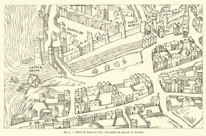 Hotel de Nesle vuonna 1550, faksimile O Truchetin kartasta tekijältä French School