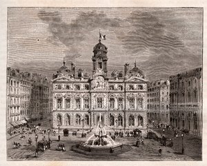 Hotel de Ville de Lyon - - kaiverrus "" La France illustree: maantiede, historia, tilastohallinto"" V.A. Maltaanruskea. 1884 tekijältä French School