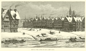 Kaupungintalo ja Place de Greve, 1200-luku tekijältä French School