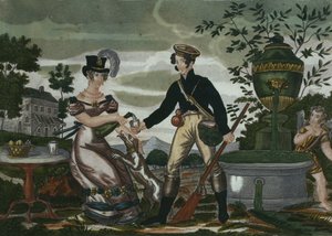 Metsästyskokous, levy 2, 1800-luvun alku (värikaiverrus) tekijältä French School