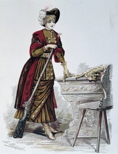 Metsästys, nainen - elokuvassa "La Nouvelle Mode", syyskuu 1898. tekijältä French School