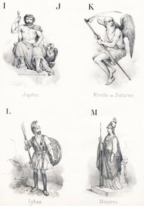 ; IJ K L M: Jupiter, Krodo, Lybas, Minerva tekijältä French School
