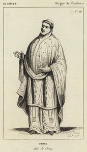 IX vuosisata, Kaarle II:n hallituskausi, Odon, Abbe de Cluny (kaiverrus) tekijältä French School