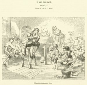Ichabod Crane koulussaan (kaiverrus) tekijältä French School